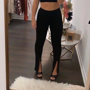 NWT MADISON THE LABEL Black Front Slip Zip Fitted Pants XLARGE